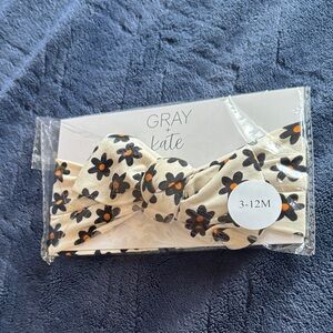 Gray and Kate 3-12m Bamboo Baby HeadBand Bow NWT